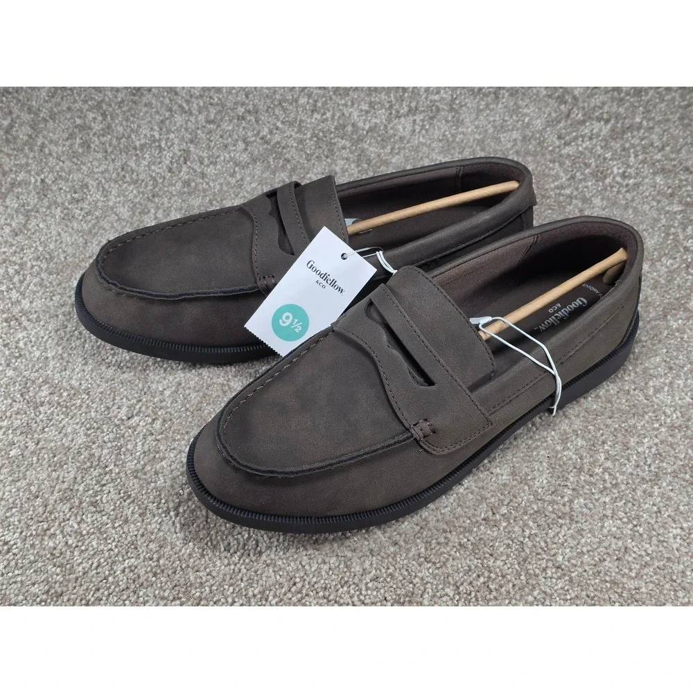 Goodfellow & Co Orson Mens Penny Loafers Dark Brown Slip On Shoes 9.5 NEW